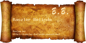 Baszler Belinda névjegykártya